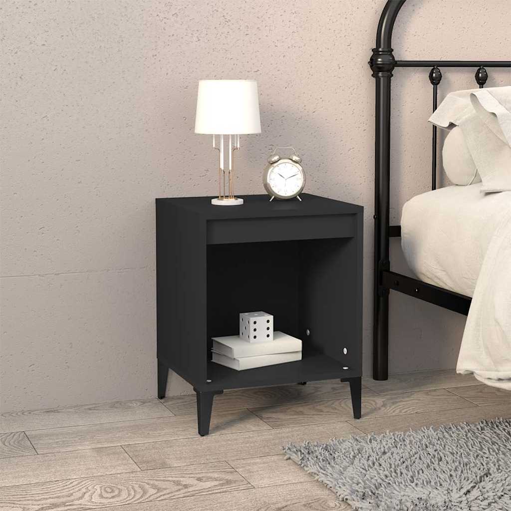 Noćni ormarići 2 kom crni 40x35x50 cm Crna