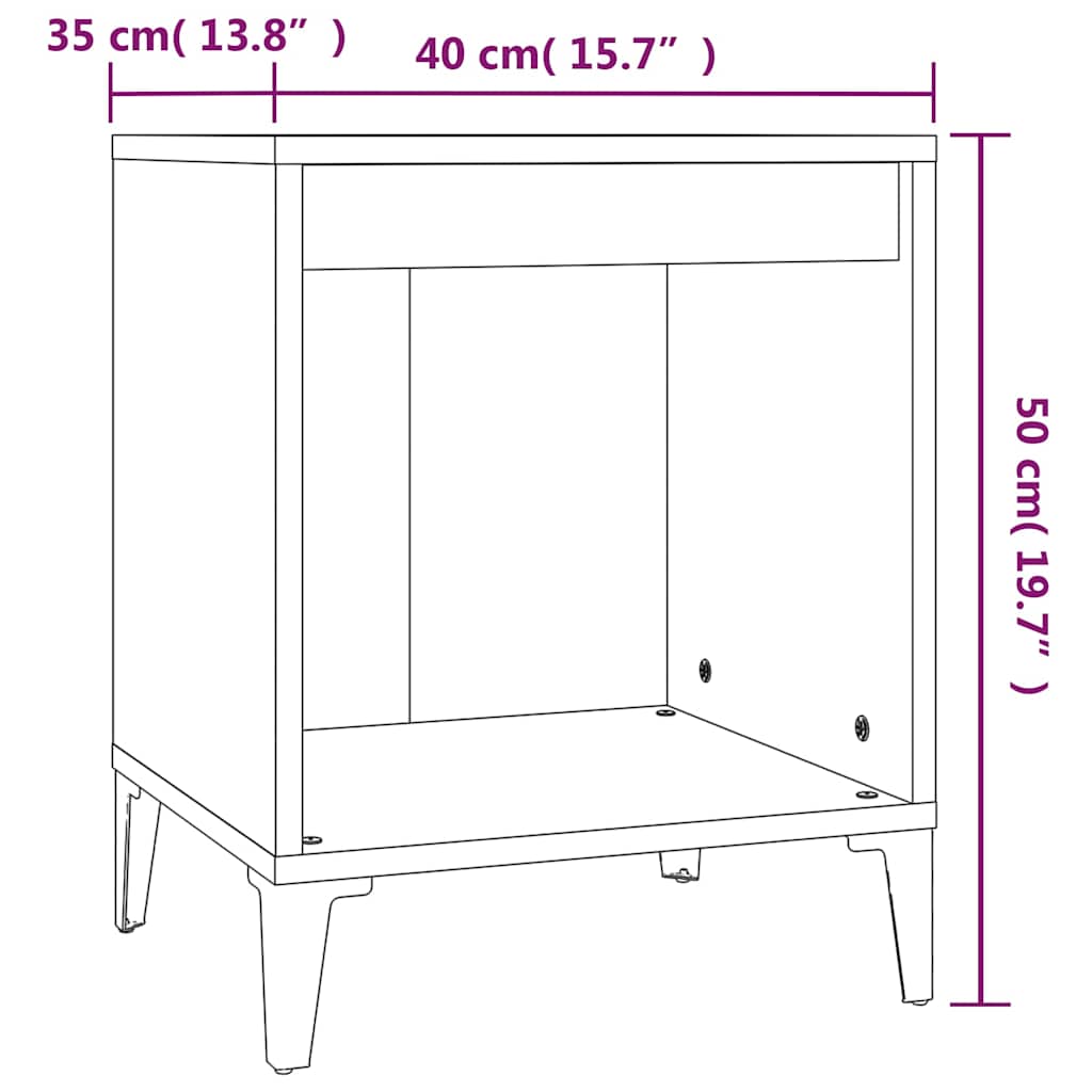 Noćni ormarići 2 kom crni 40x35x50 cm Crna