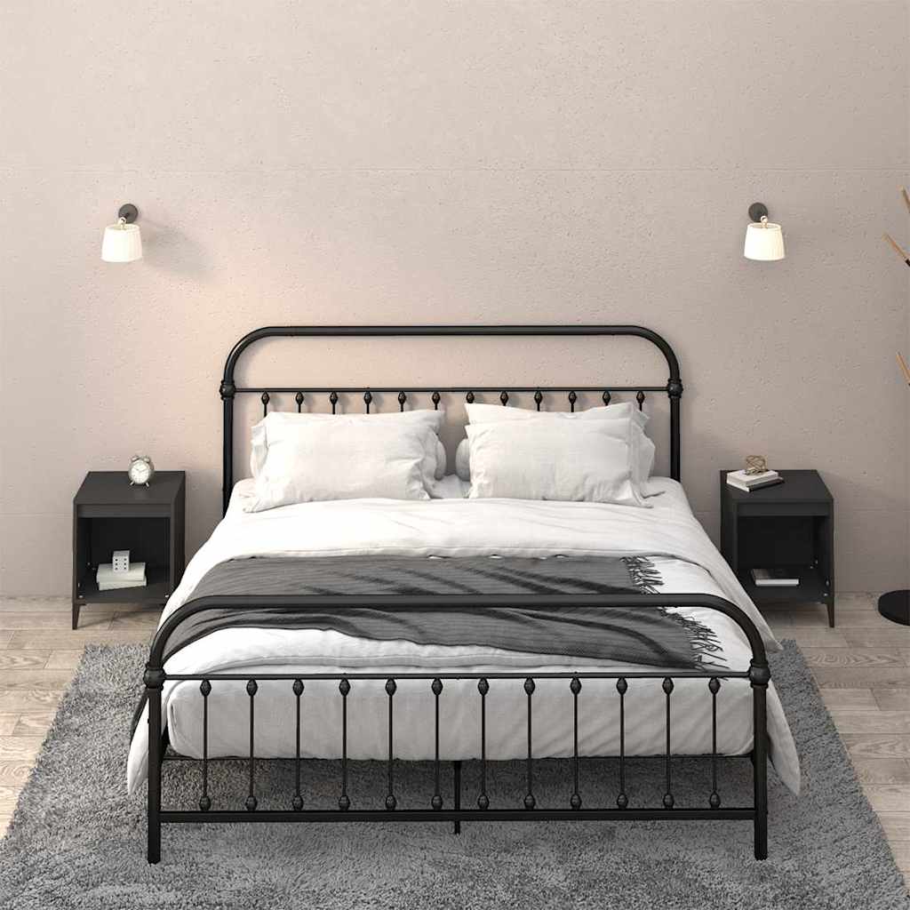 Noćni ormarići 2 kom crni 40x35x50 cm Crna