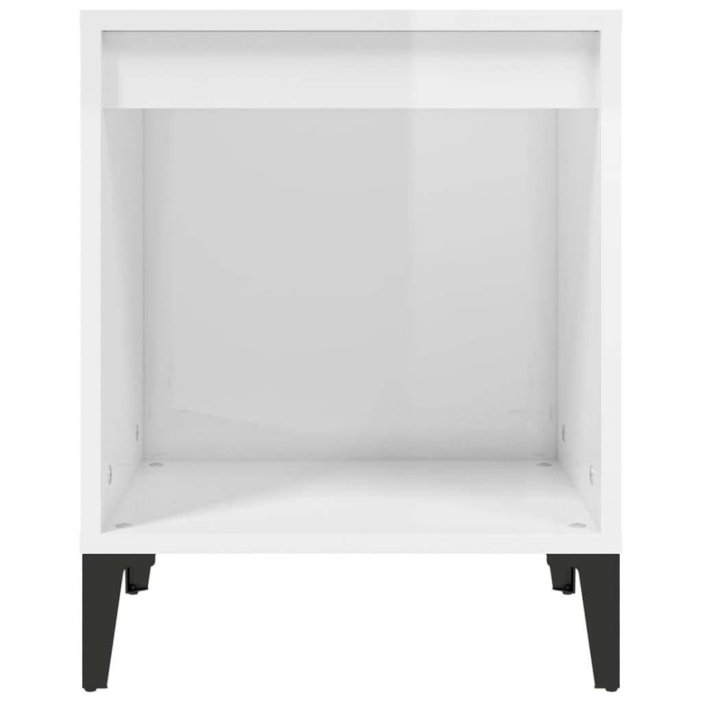 Noćni ormarići 2 kom visoki sjaj bijeli 40x35x50 cm