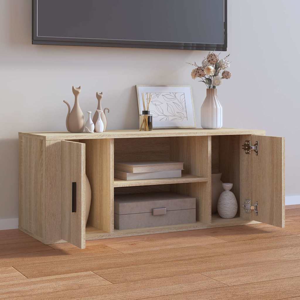 TV ormarić boja hrasta sonome 100x35x40 cm konstruirano drvo Smeđa
