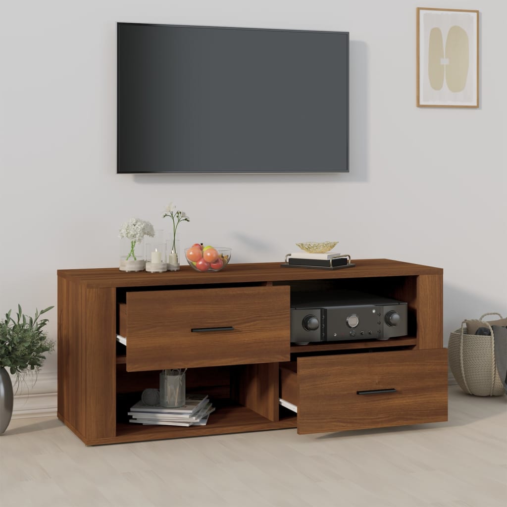 TV ormarić boja smeđeg hrasta 100x35x40 cm konstruirano drvo