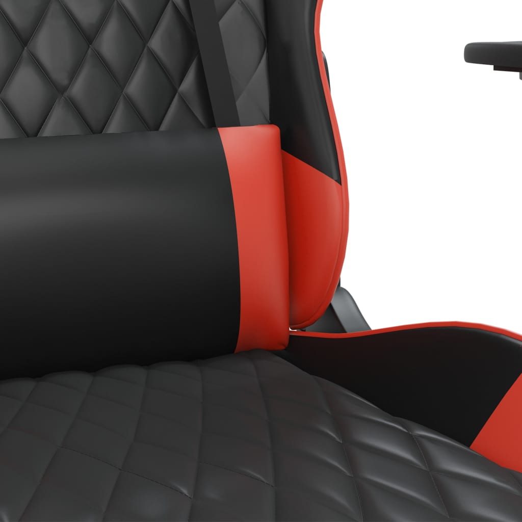 Igraća stolica od umjetne kože s osloncem za noge Crna i crvena