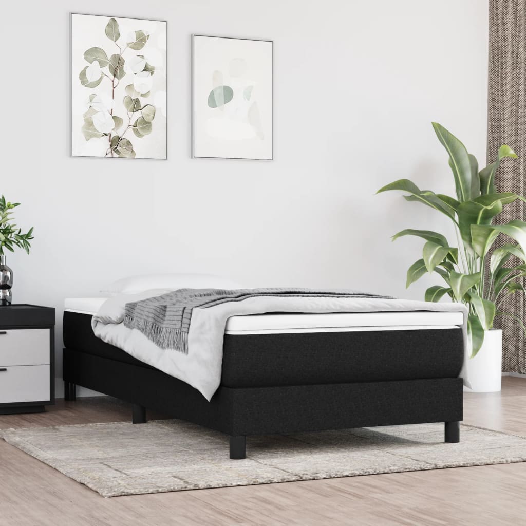 Okvir za krevet s oprugom crni 80x200cm od tkanine