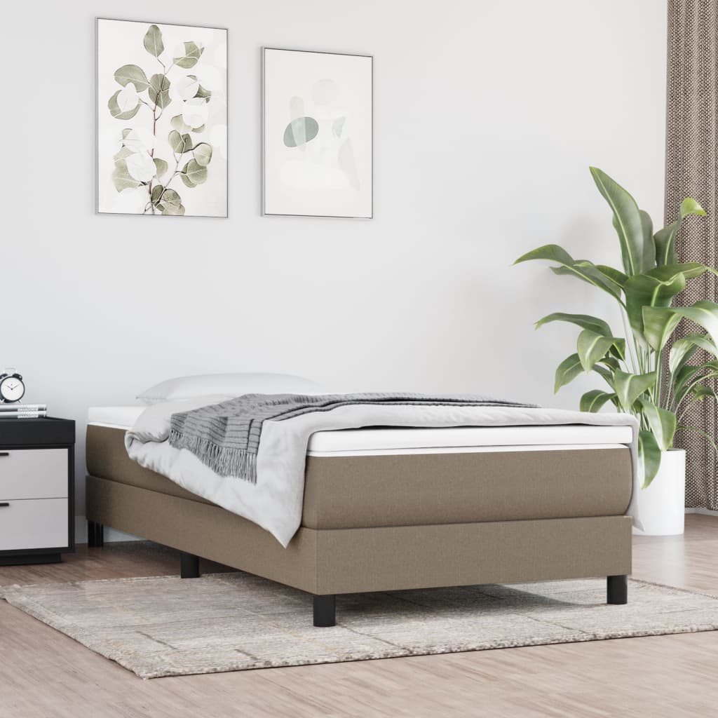 Okvir za krevet s oprugom smeđesivi 80x200cm od tkanine