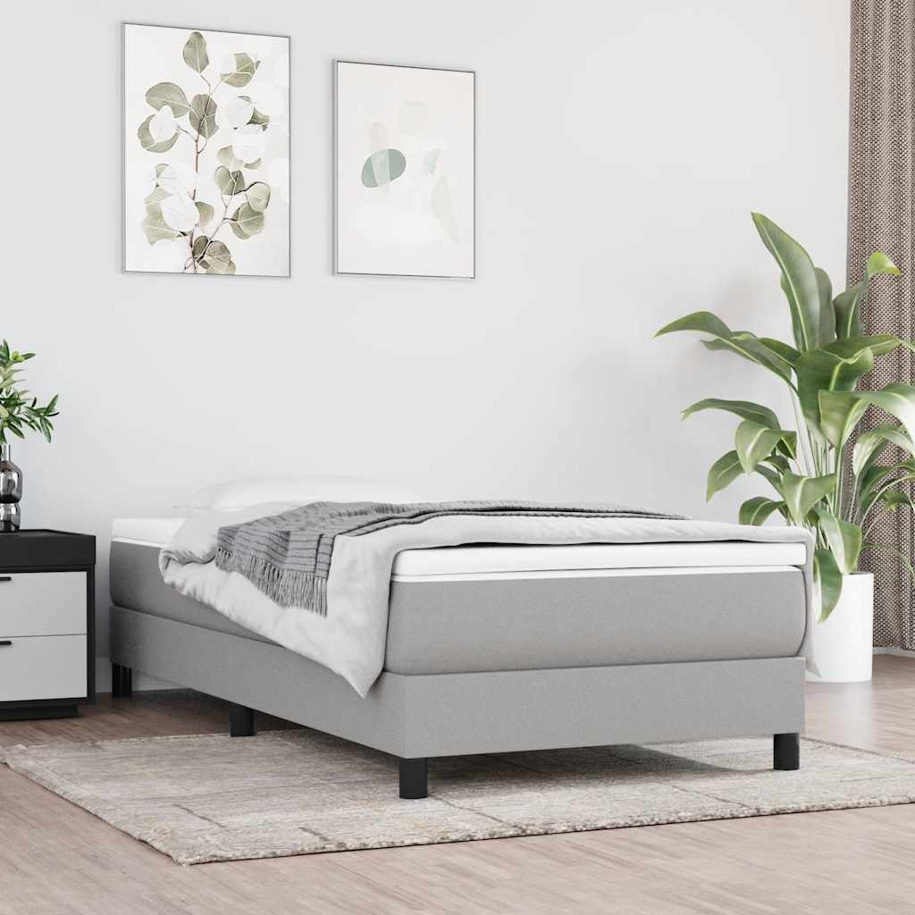 Okvir za krevet s oprugom svjetlosivi 90x200 cm od tkanine