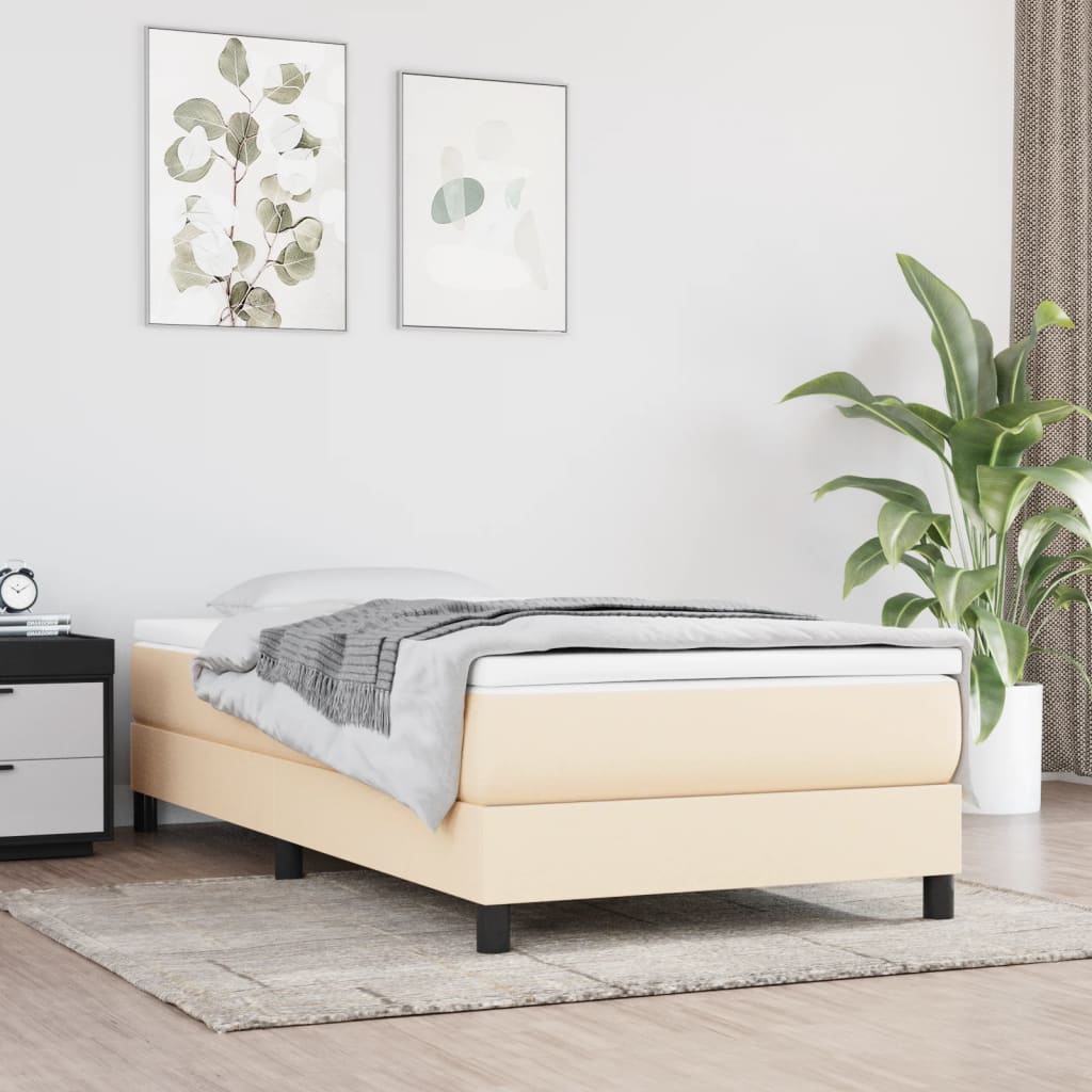 Okvir za krevet s oprugom krem 90x200cm od tkanine