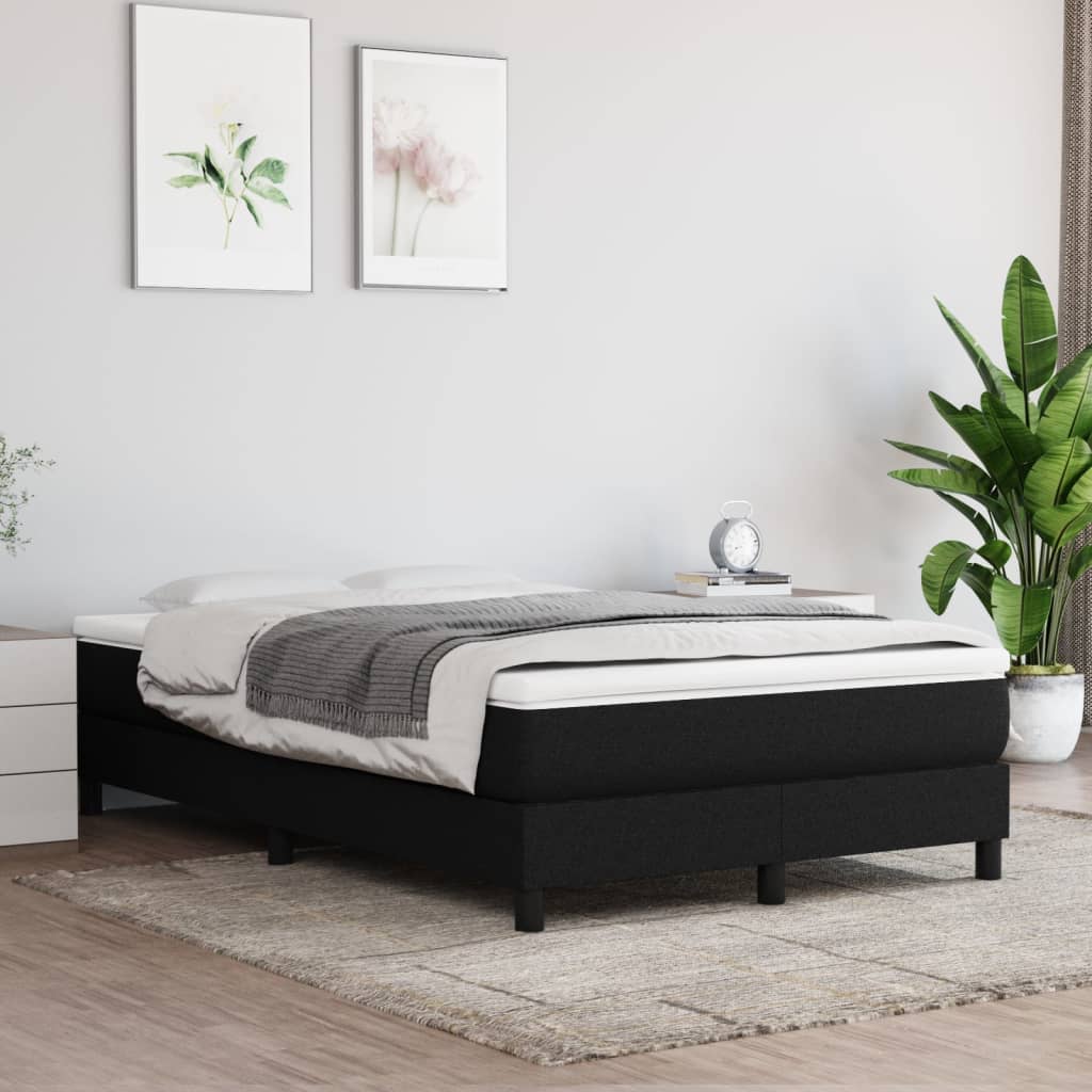 Okvir za krevet s oprugom crni 120 x 200 cm od tkanine