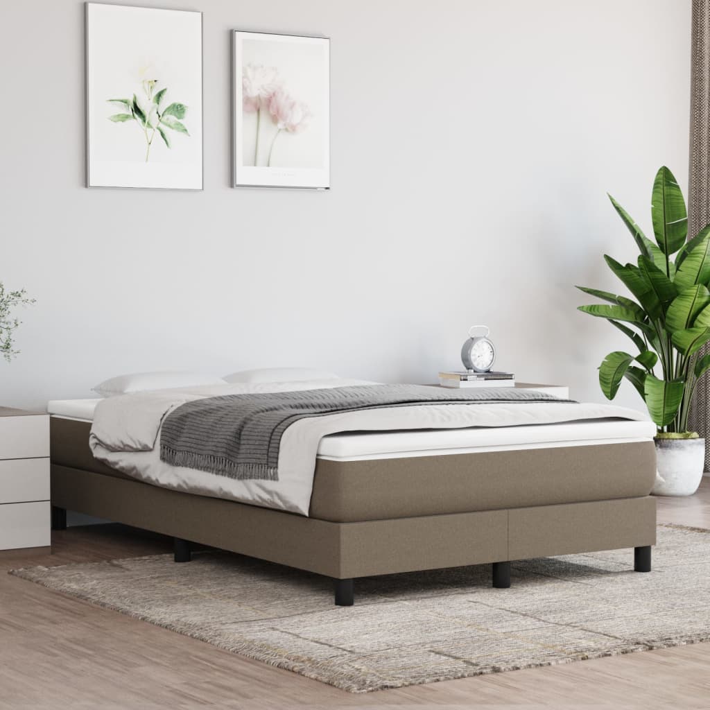 Okvir za krevet s oprugom smeđesivi 120 x 200 cm od tkanine