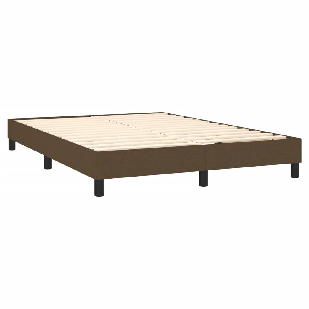 Okvir za krevet s oprugom tamnosmeđi 140 x 190 cm od tkanine
