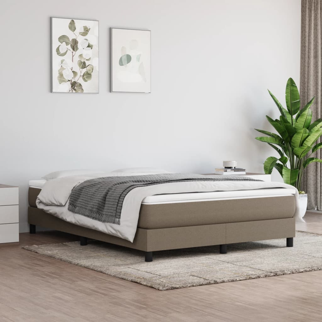 Okvir za krevet s oprugom smeđesivi 140 x 190 cm od tkanine