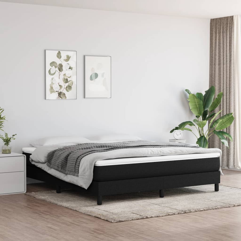 Okvir za krevet s oprugom crni 160x200 cm od tkanine