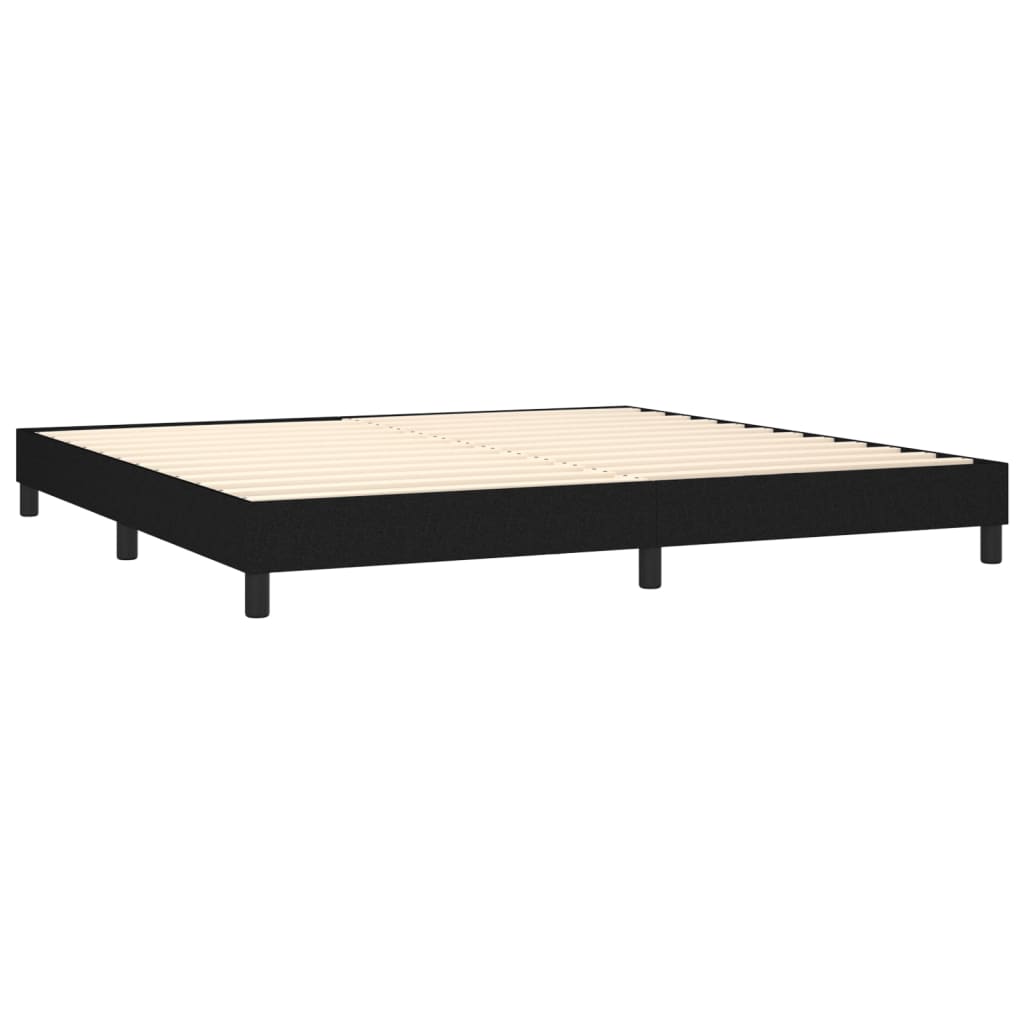Okvir za krevet s oprugom crni 200x200 cm od tkanine
