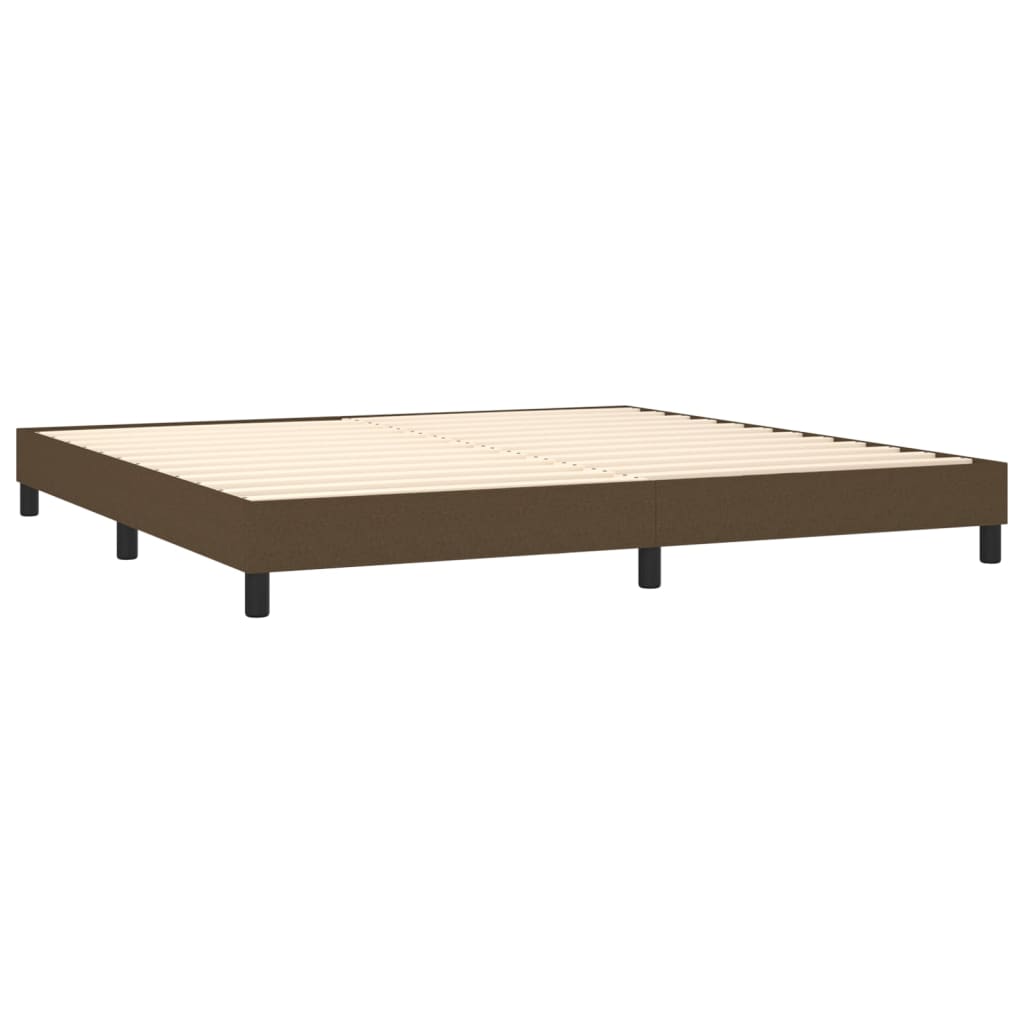 Okvir za krevet s oprugom tamnosmeđi 200x200 cm od tkanine