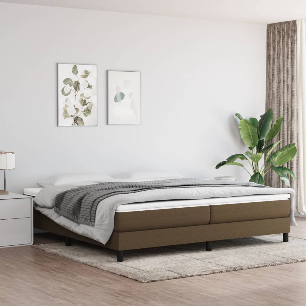 Okvir za krevet s oprugom tamnosmeđi 200x200 cm od tkanine