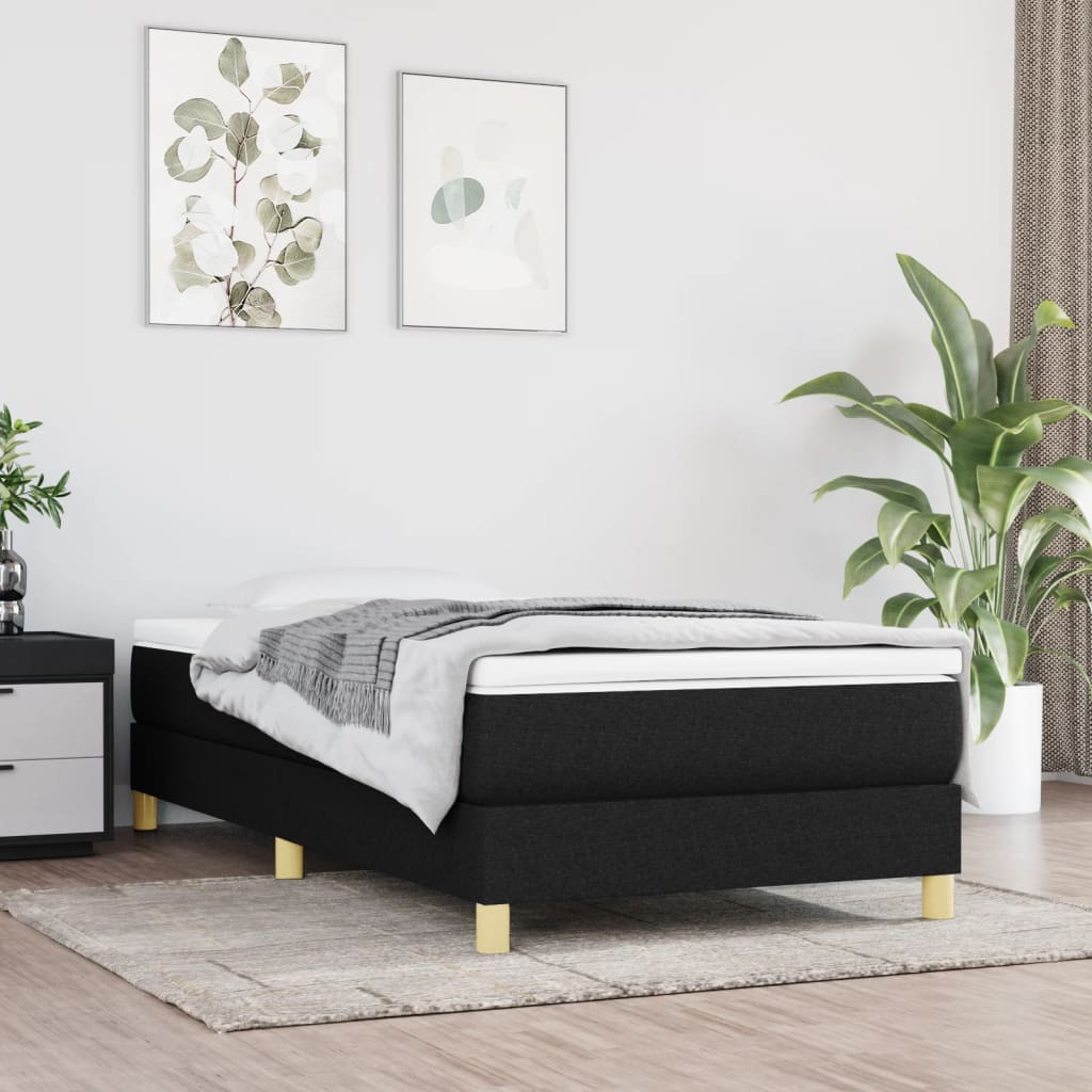 Okvir za krevet s oprugom crni 80x200cm od tkanine