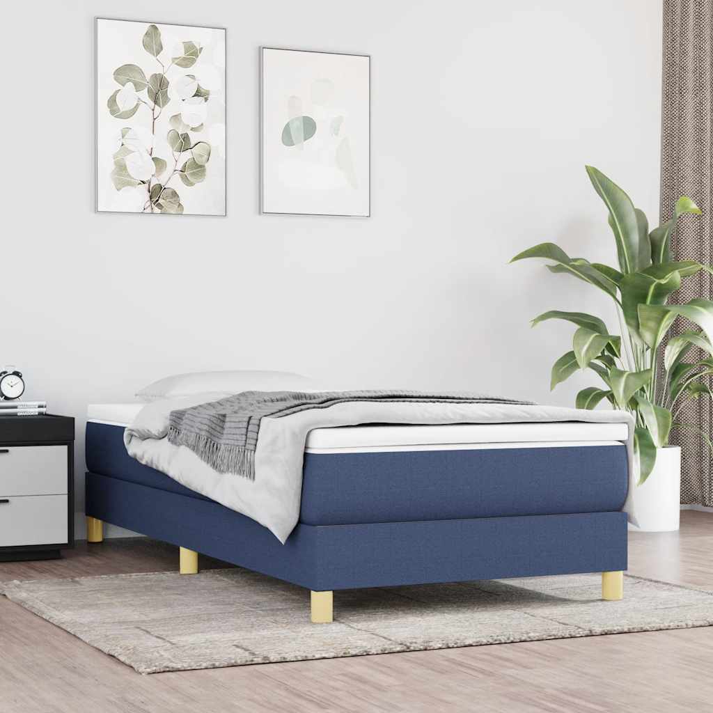 Okvir za krevet s oprugom plava 80x200cm od tkanine