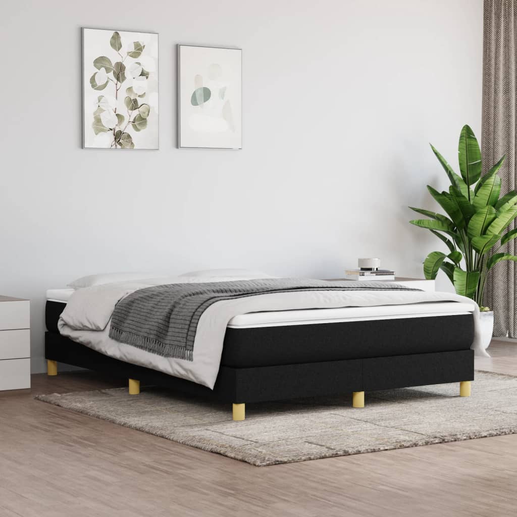 Okvir za krevet s oprugom crni 140 x 190 cm od tkanine