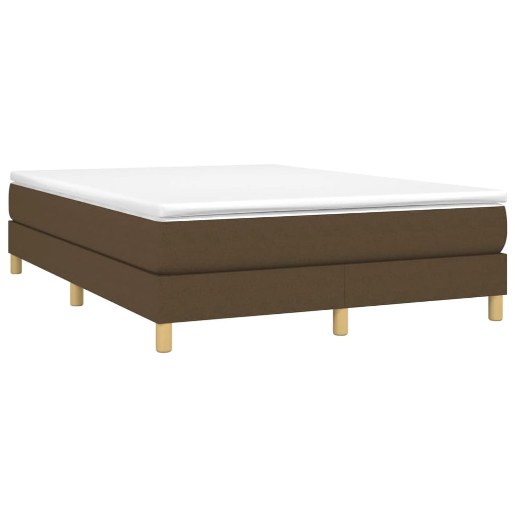 Okvir za krevet s oprugom tamnosmeđi 140 x 190 cm od tkanine