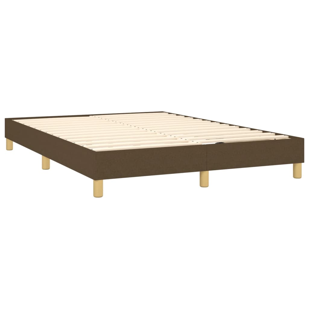 Okvir za krevet s oprugom tamnosmeđi 140 x 190 cm od tkanine