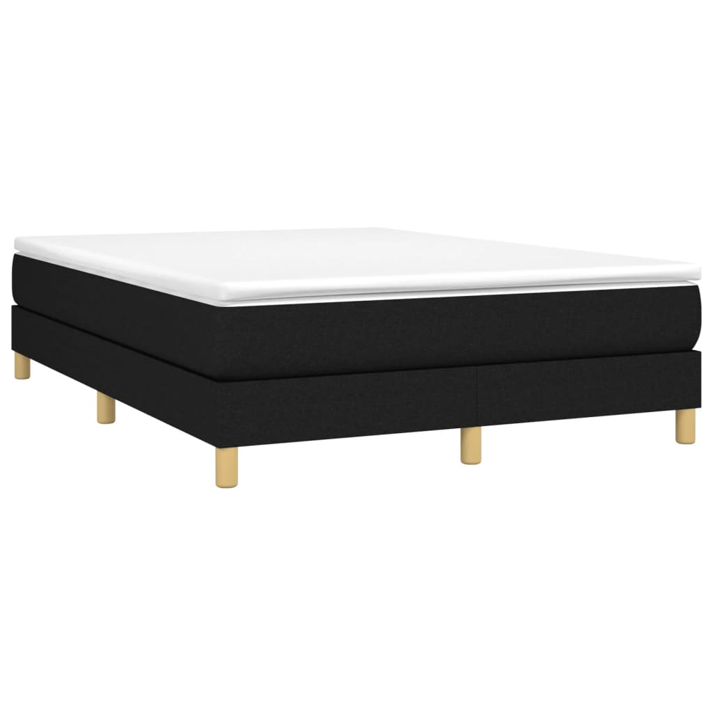 Okvir za krevet s oprugom crni 140x200 cm od tkanine