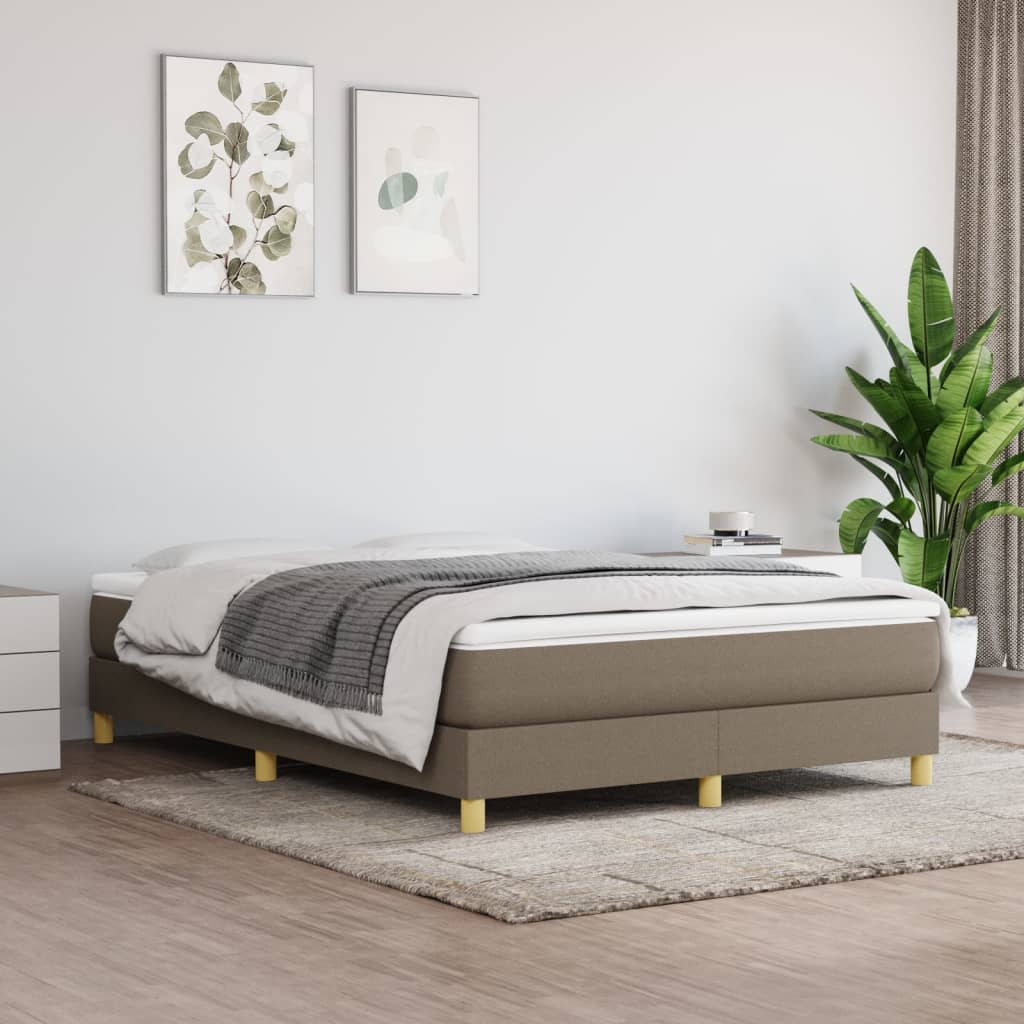 Okvir za krevet s oprugom smeđesivi 140x200 cm od tkanine
