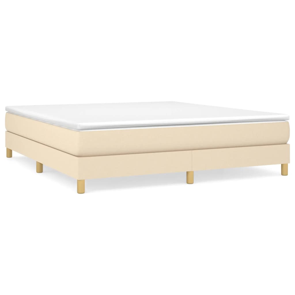 Okvir za krevet s oprugom krem 160x200 cm od tkanine