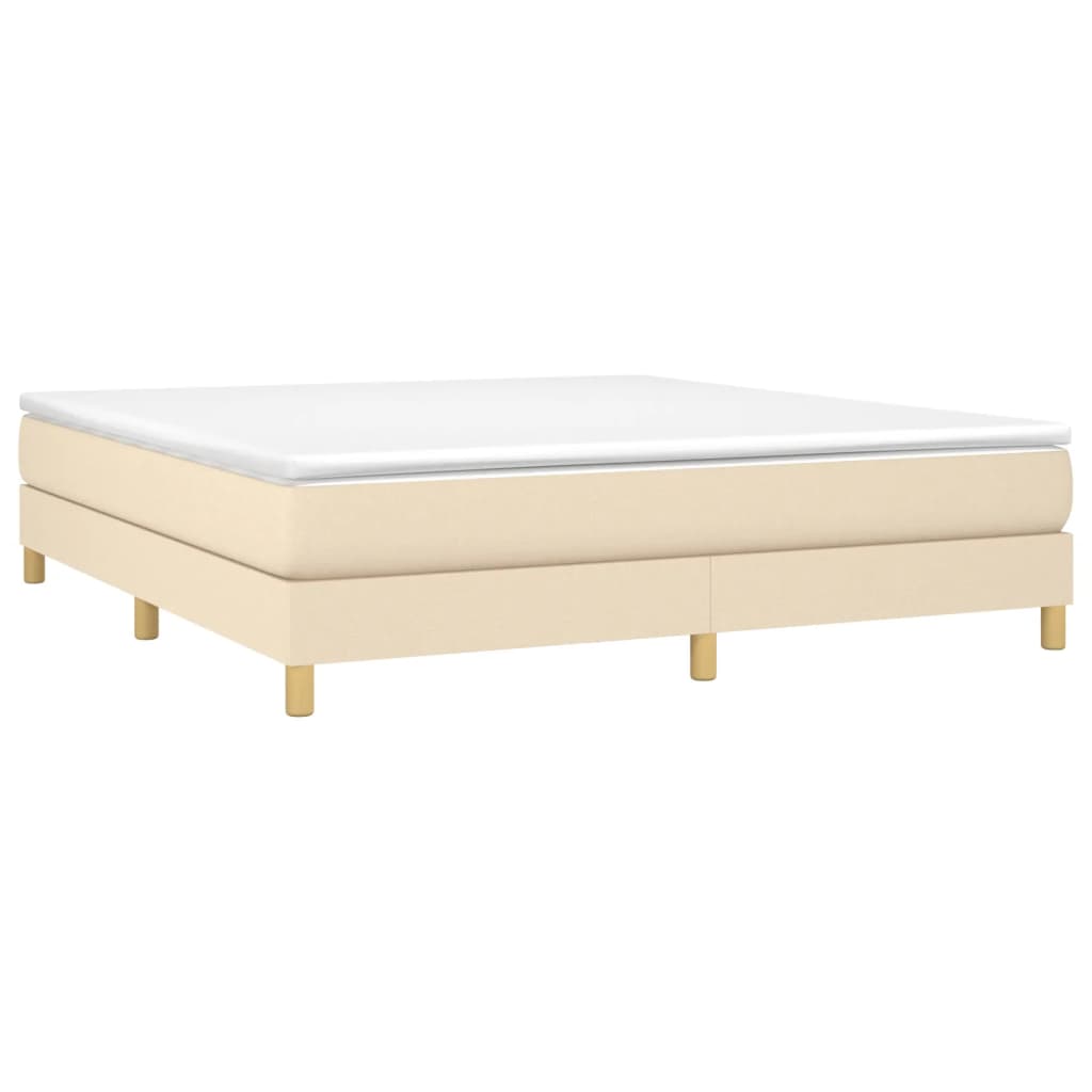 Okvir za krevet s oprugom krem 160x200 cm od tkanine
