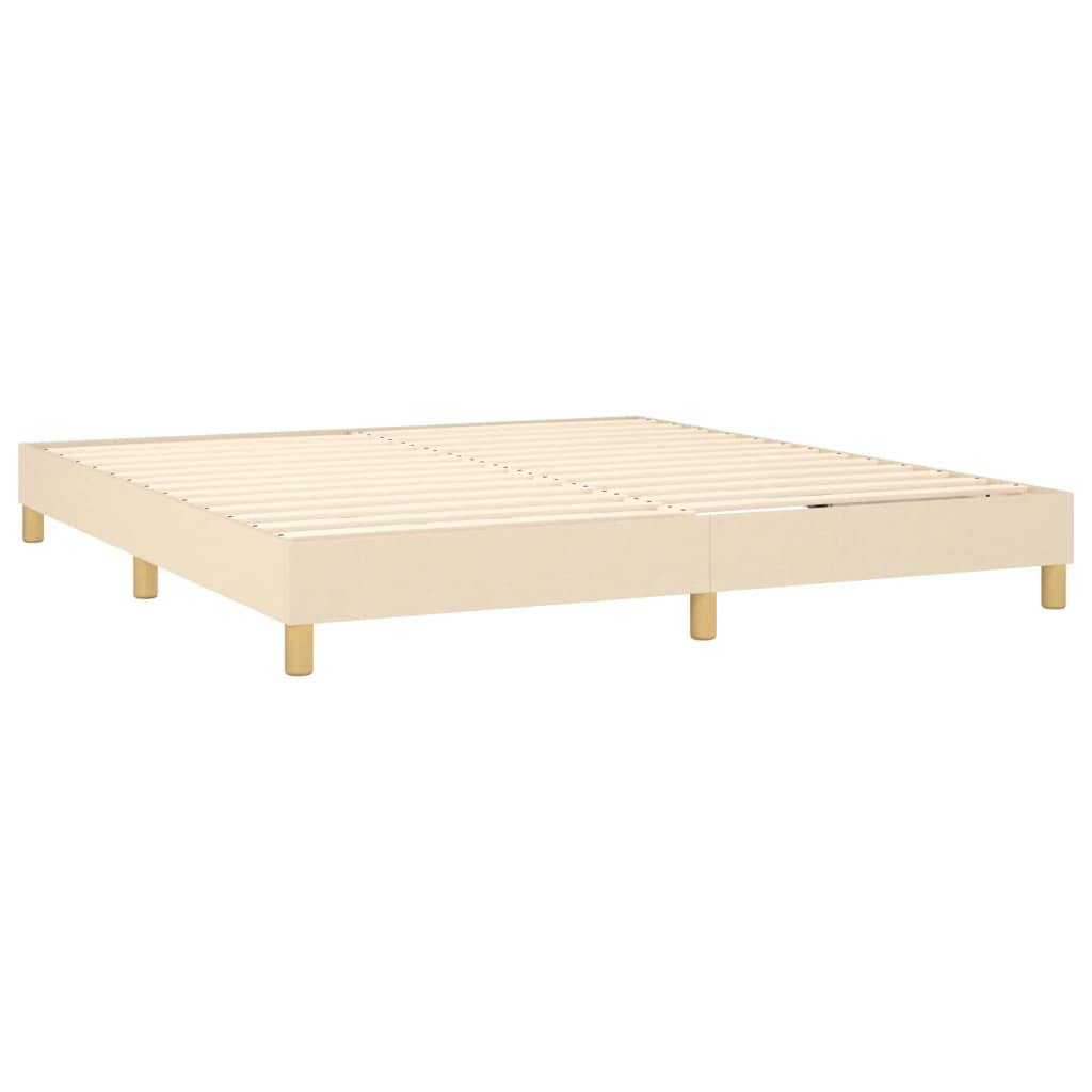 Okvir za krevet s oprugom krem 160x200 cm od tkanine