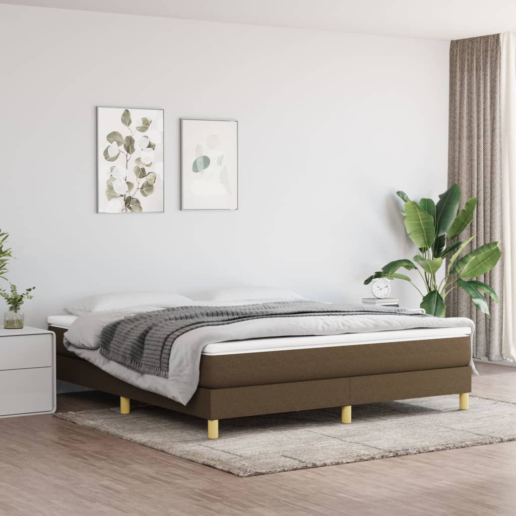 Okvir za krevet s oprugom tamnosmeđi 180x200 cm od tkanine