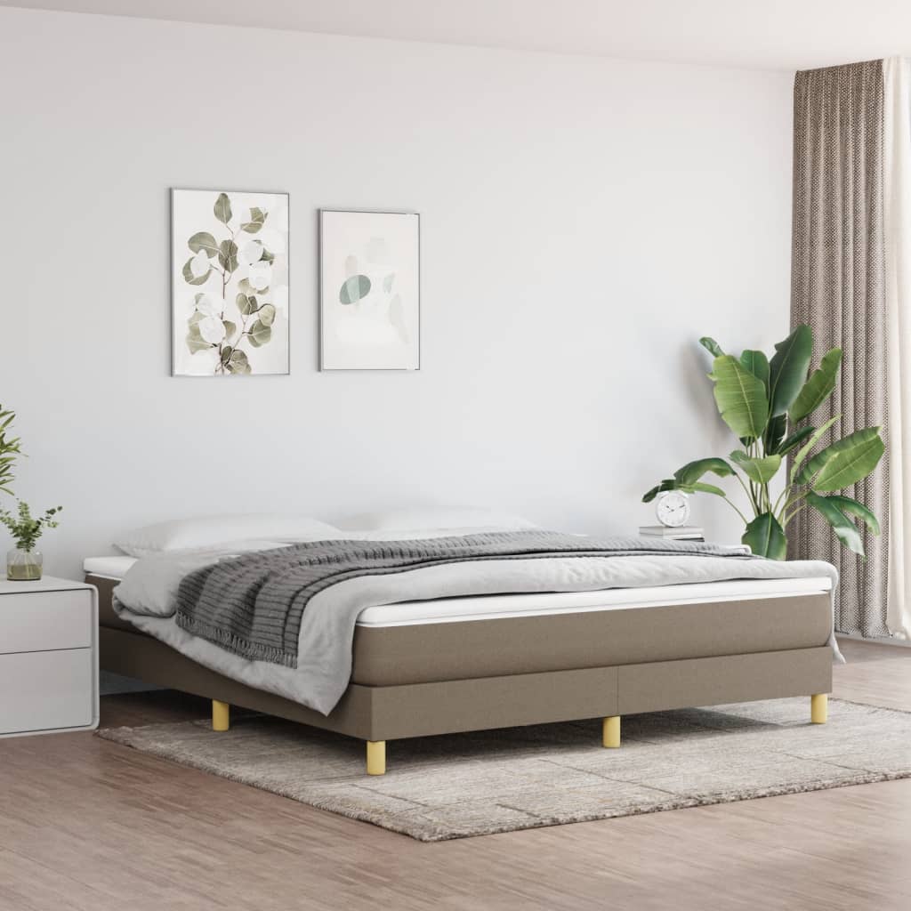 Okvir za krevet s oprugom smeđesivi 180x200 cm od tkanine