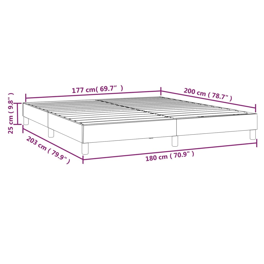 Okvir za krevet s oprugom krem 180 x 200 cm od tkanine