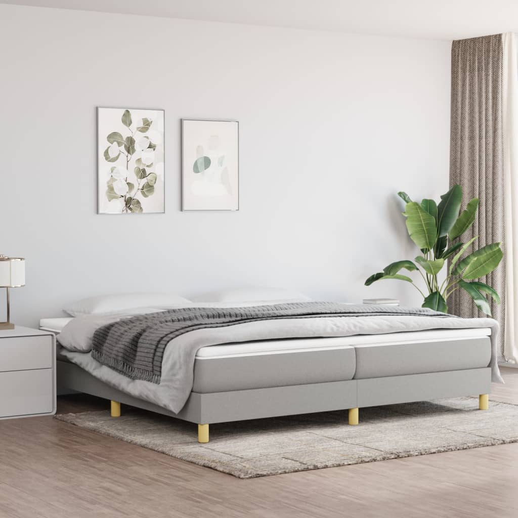 Okvir za krevet s oprugom svjetlosivi 200 x 200 cm od tkanine