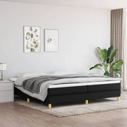 Okvir za krevet s oprugom crni 200x200 cm od tkanine