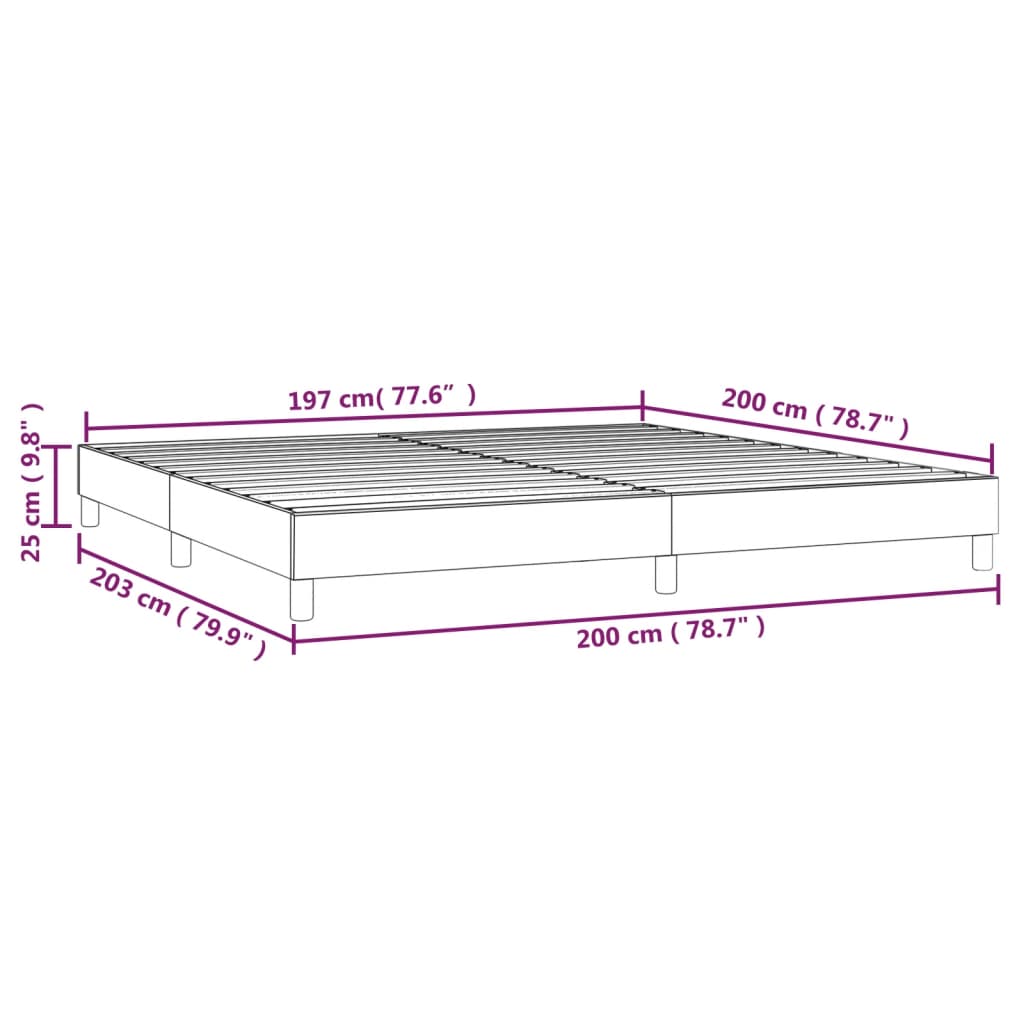 Okvir za krevet s oprugom tamnosmeđi 200x200 cm od tkanine