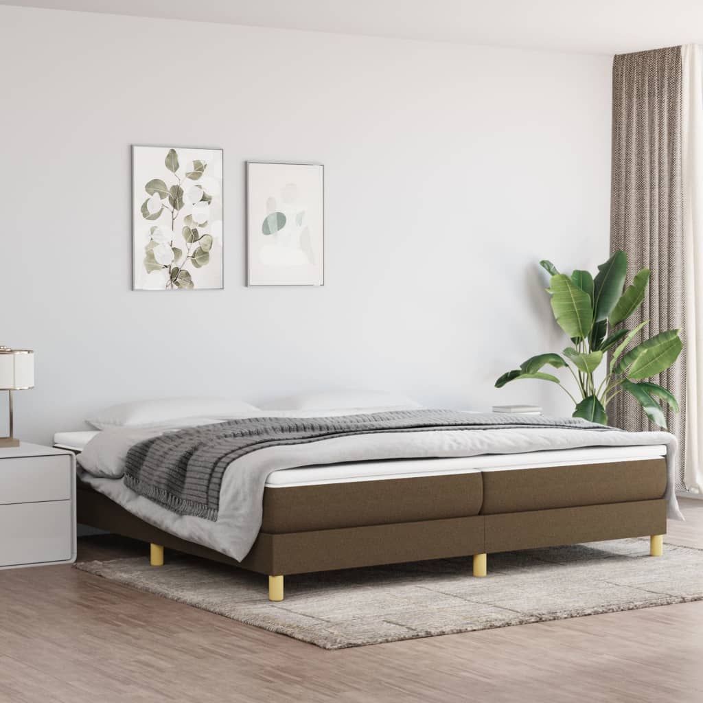 Okvir za krevet s oprugom tamnosmeđi 200x200 cm od tkanine