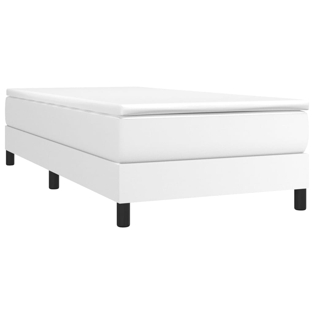 Okvir za krevet s oprugom bijeli 80 x 200 cm od umjetne kože