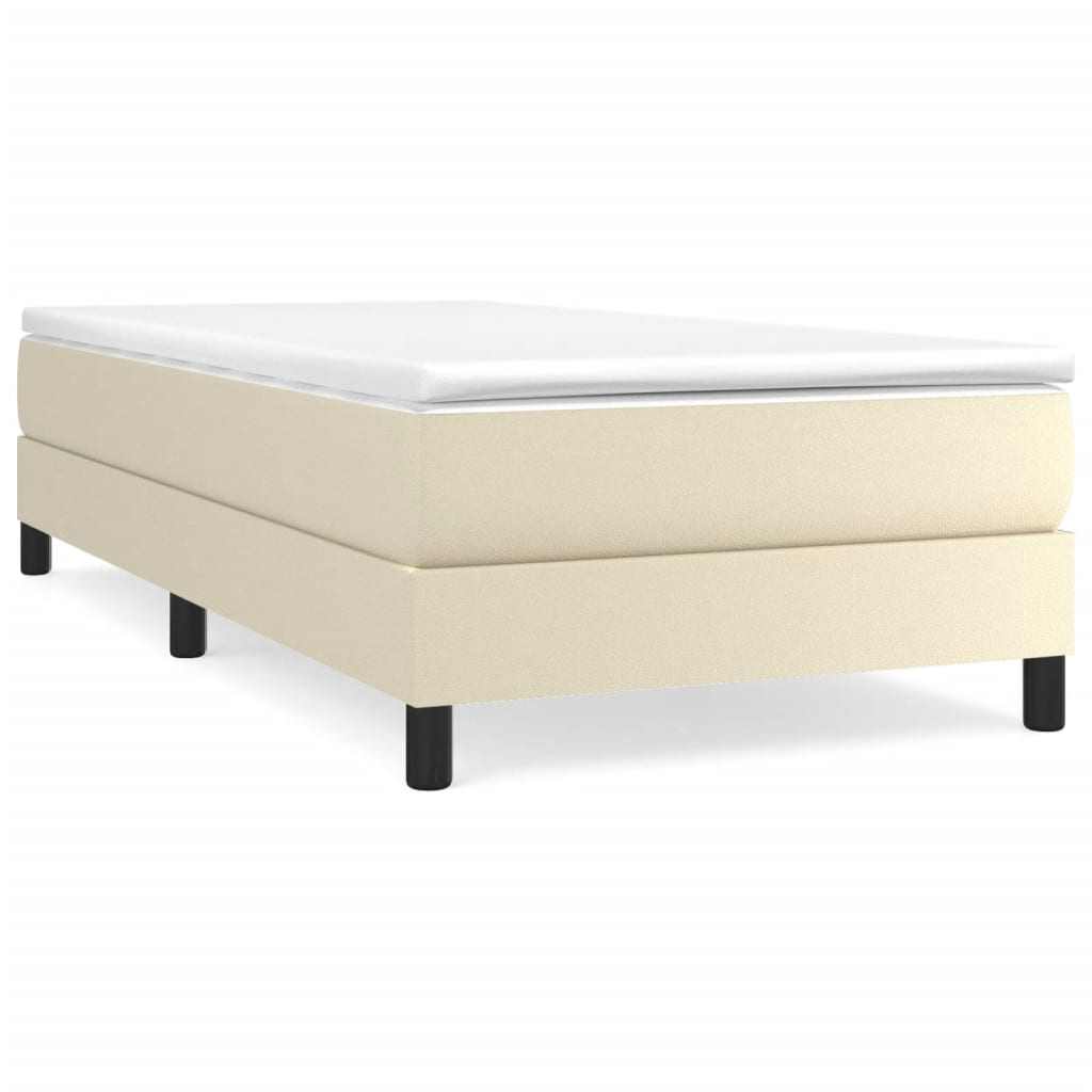 Okvir za krevet s oprugom krem 80 x 200 cm od umjetne kože