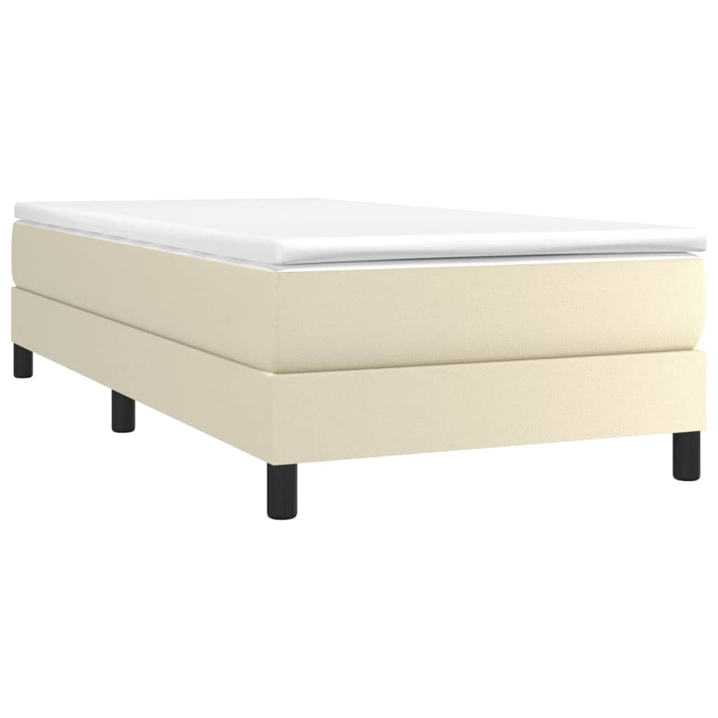 Okvir za krevet s oprugom krem 80 x 200 cm od umjetne kože
