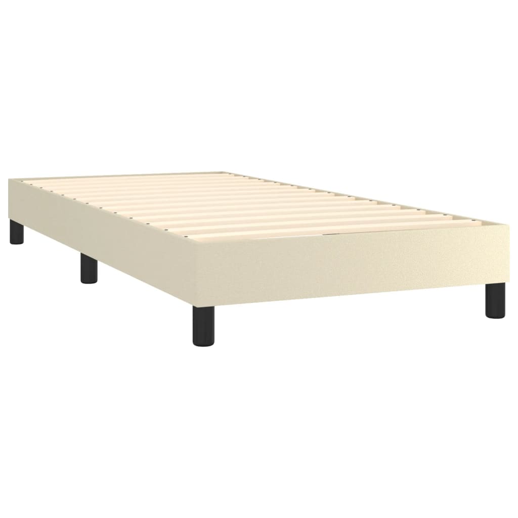 Okvir za krevet s oprugom krem 80 x 200 cm od umjetne kože