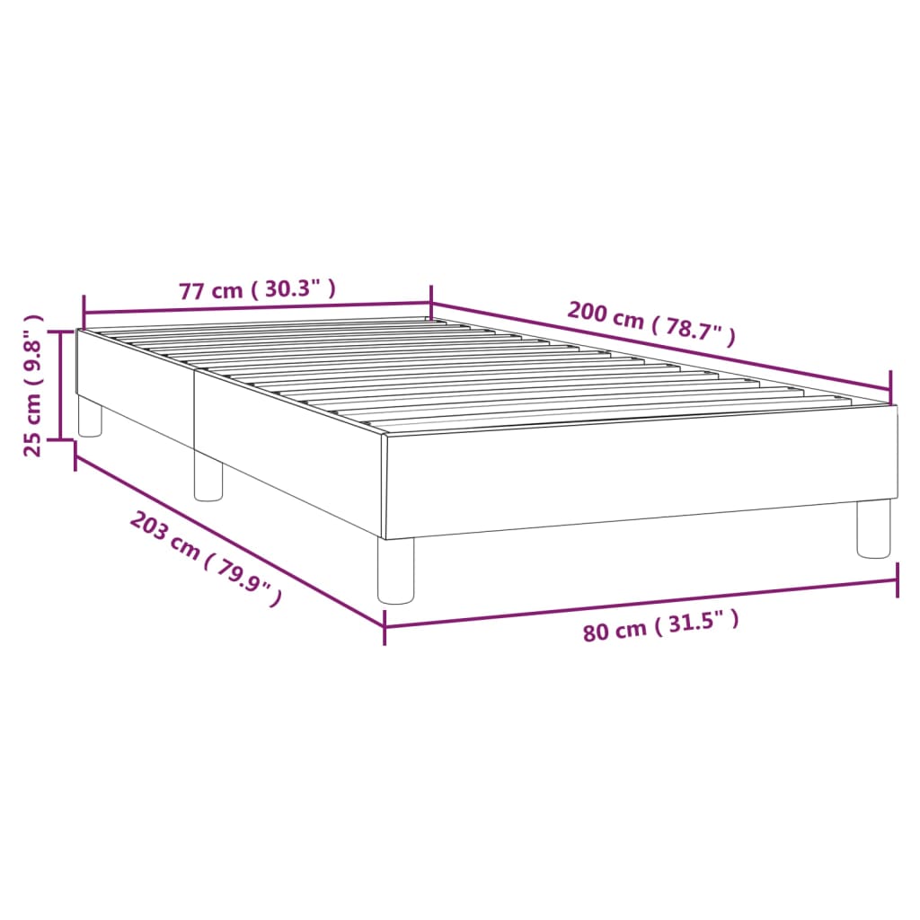 Okvir za krevet s oprugom krem 80 x 200 cm od umjetne kože