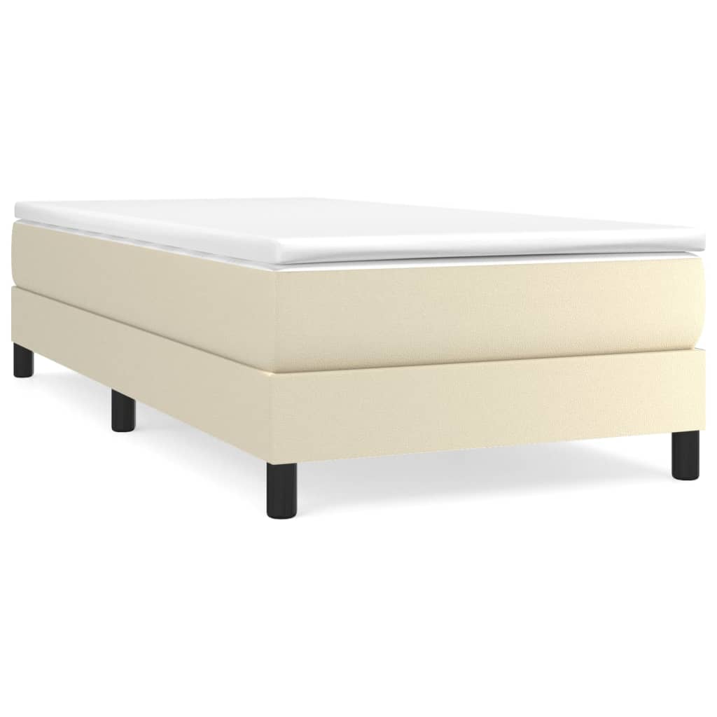 Okvir za krevet s oprugom krem 90x200 cm od umjetne kože