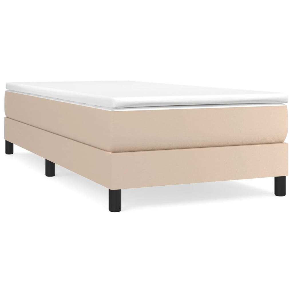 Okvir za krevet s oprugom boja cappuccina 90x200 cm od umjetne kože