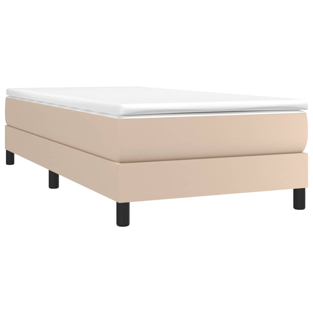 Okvir za krevet s oprugom boja cappuccina 90x200 cm od umjetne kože