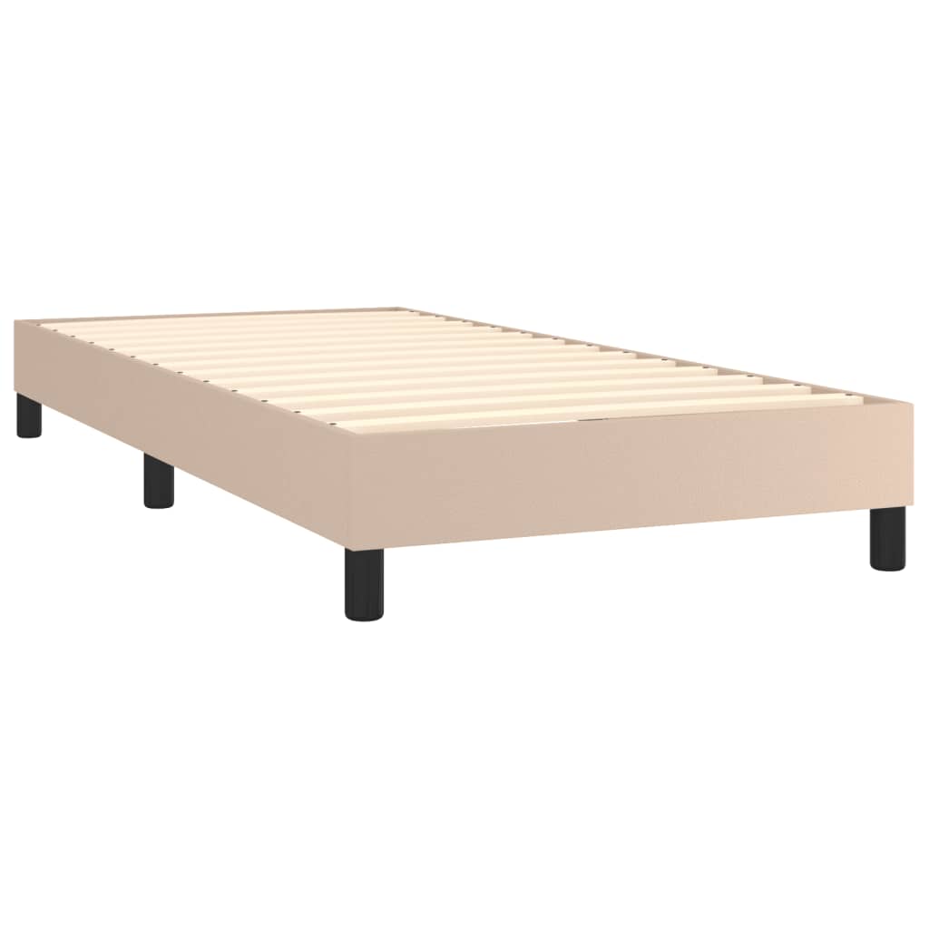 Okvir za krevet s oprugom boja cappuccina 90x200 cm od umjetne kože