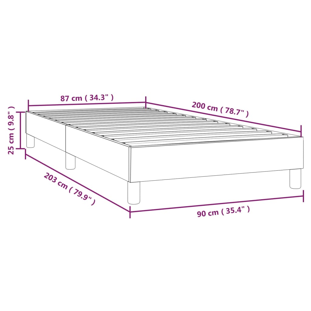 Okvir za krevet s oprugom boja cappuccina 90x200 cm od umjetne kože