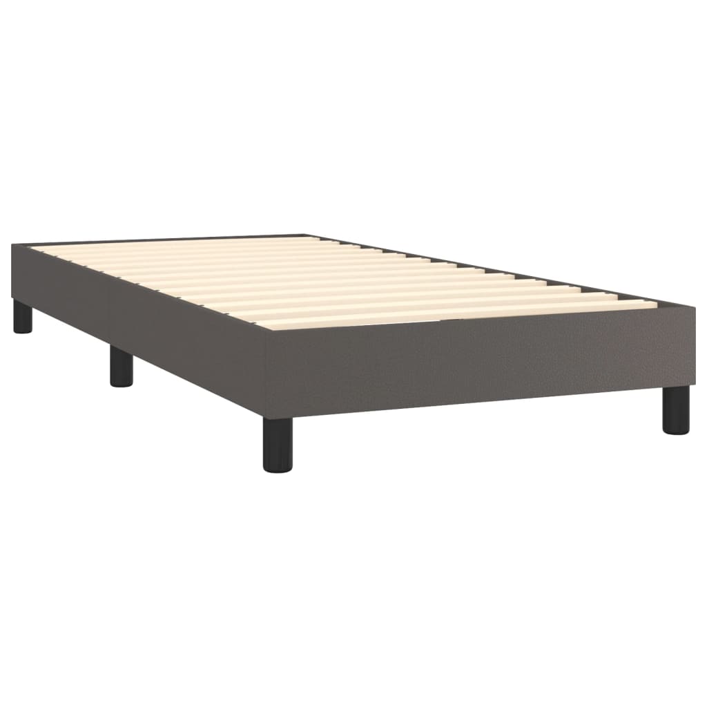 Okvir za krevet s oprugom sivi 100x200 cm od umjetne kože