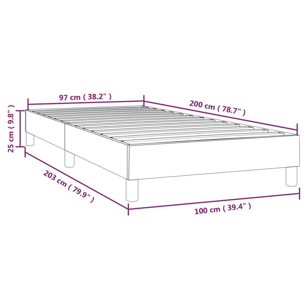 Okvir za krevet s oprugom sivi 100x200 cm od umjetne kože