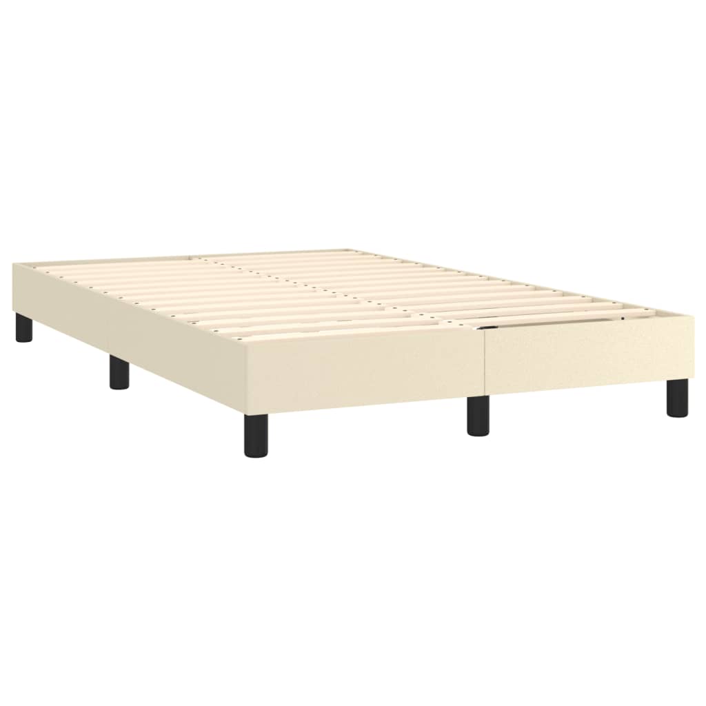 Okvir za krevet s oprugom krem 120 x 200 cm od umjetne kože