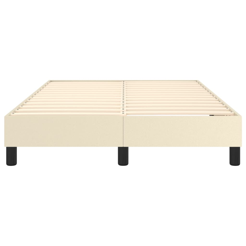Okvir za krevet s oprugom krem 120 x 200 cm od umjetne kože